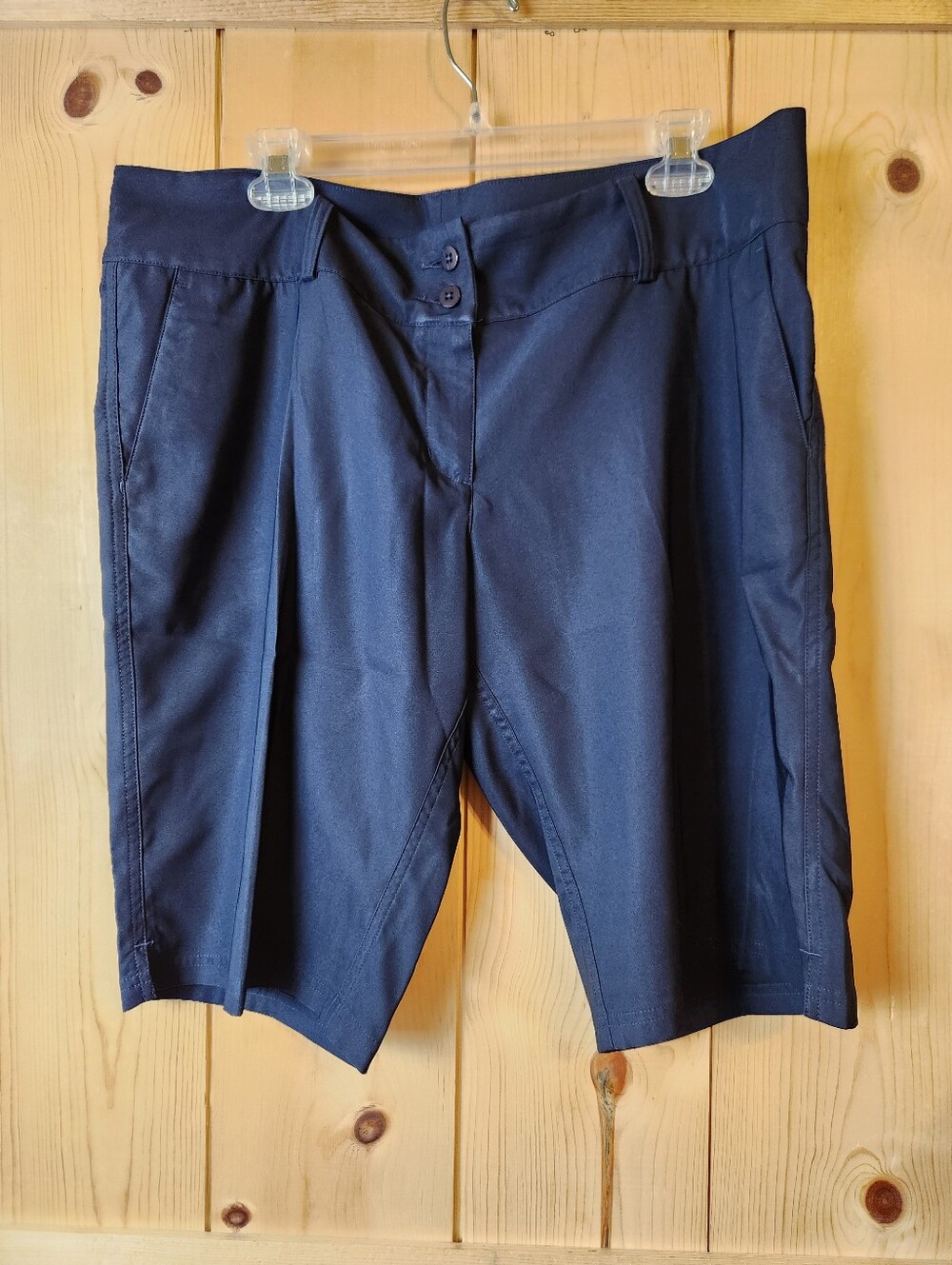 Adidas Navy Blue Climalite Tailored Athletic Athleisure Golf Bermuda Shorts